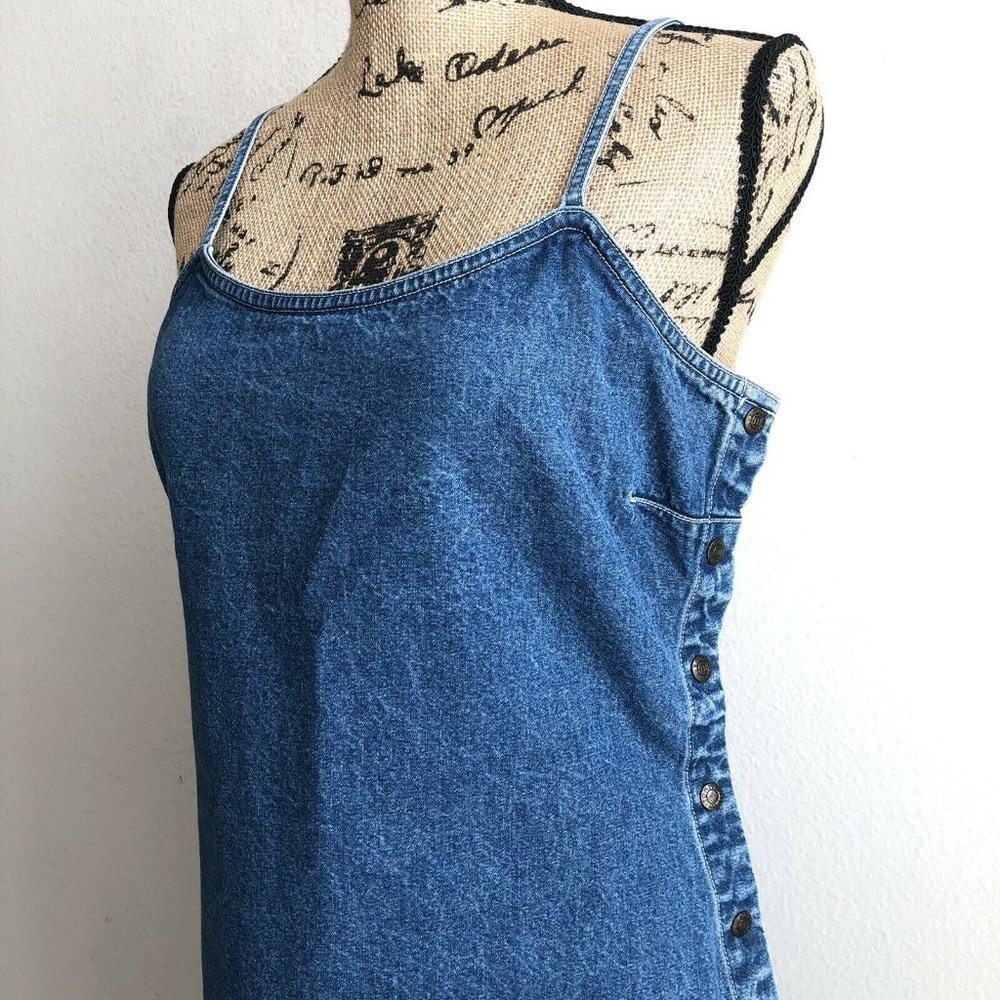 Vintage Tommy Hilfiger Denim Dress Side Snaps - Picture 2 of 10